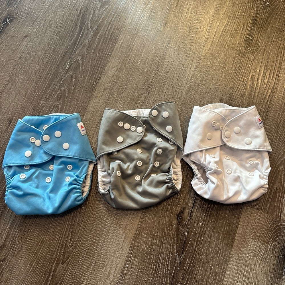3 Alva baby cloth pocket diaper covers